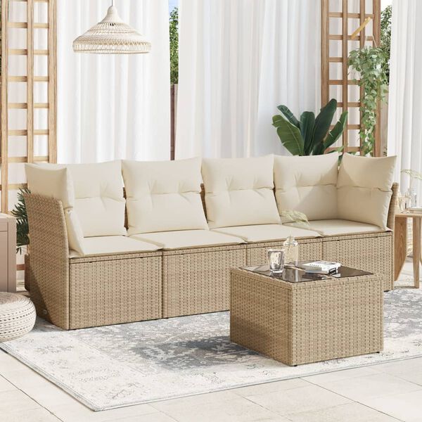 vidaXL Garden Sofa Set Beige