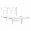 vidaXL Bed Frame White Steel Small Double Bed Frame Rectangular