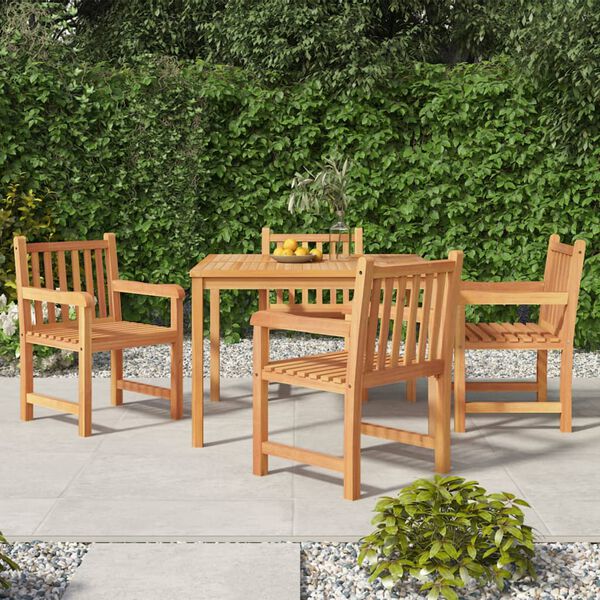 vidaXL Garden Dining Set Teak Solid teak wood 5-Piece Set