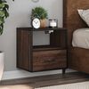 vidaXL Wall-mounted Bedside Cabinet Brown Oak Engineered wood, metal