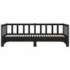 vidaXL Day Bed Black Solid pine wood Single 35.4 x 78.7 in