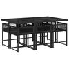 vidaXL Garden Dining Set Black PE Rattan 6-seater Foldable