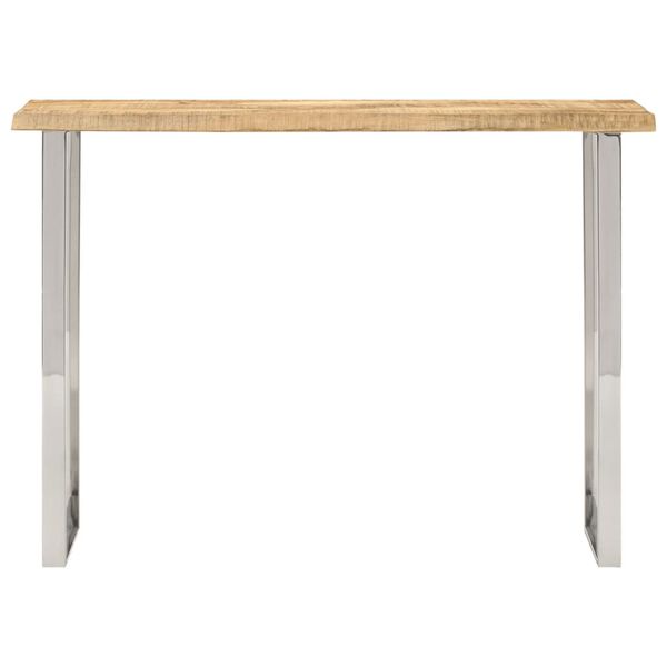 vidaXL Console Table Natural wood, Black legs