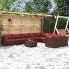 vidaXL Garden Lounge Set Brown PE Rattan Large Modular