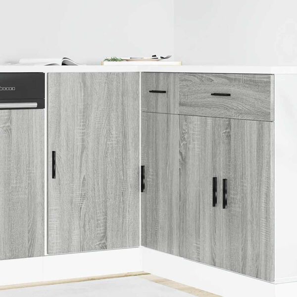 vidaXL Sink Base Cabinet Grey Sonoma Engineered Wood Standard