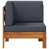 vidaXL Corner Sofa Dark grey Solid acacia wood, 100% polyester Medium