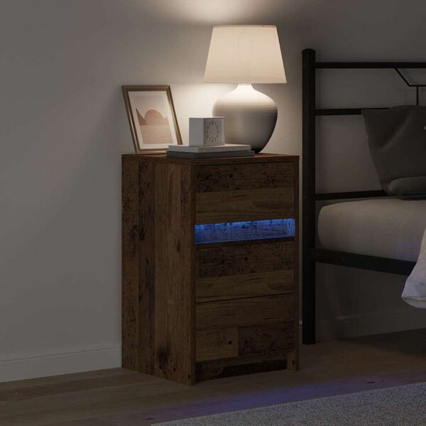 vidaXL Bedside Cabinet with Old wood 38 x 34 x 61 cm Engineered wood