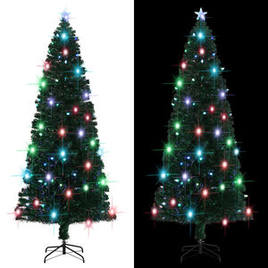 vidaXL Christmas Tree Green Fibre optic, steel 8 ft Christmas Tree