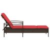 vidaXL Sun lounger Reclining Brown 63 x 200 x 81cm poly rattan
