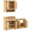 vidaXL Bathroom Furniture Set Honey Solid pine wood L