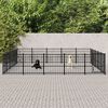 vidaXL Dog Kennel Black Powder-coated steel 253.0 sq ft Durable