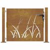 vidaXL Garden Gate 41.3x41.3" Corten Steel Grass Design
