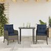 vidaXL Garden Dining Set Grey PE rattan, Powder-coated steel, Tempered glass