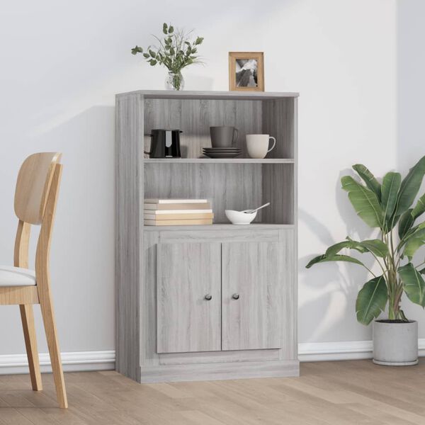 vidaXL Highboard Grey Sonoma Engineered Wood Medium Highboard