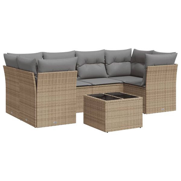 vidaXL Garden Sofa Set Beige