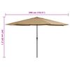 vidaXL Garden Parasol Taupe 100% polyester fabric, metal pole Large