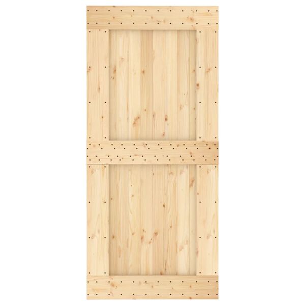 vidaXL Sliding Door with Hardware Set 37.4x82.7" Solid Wood Pine