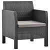 vidaXL Garden Lounge Set Anthracite Polypropylene with rattan look