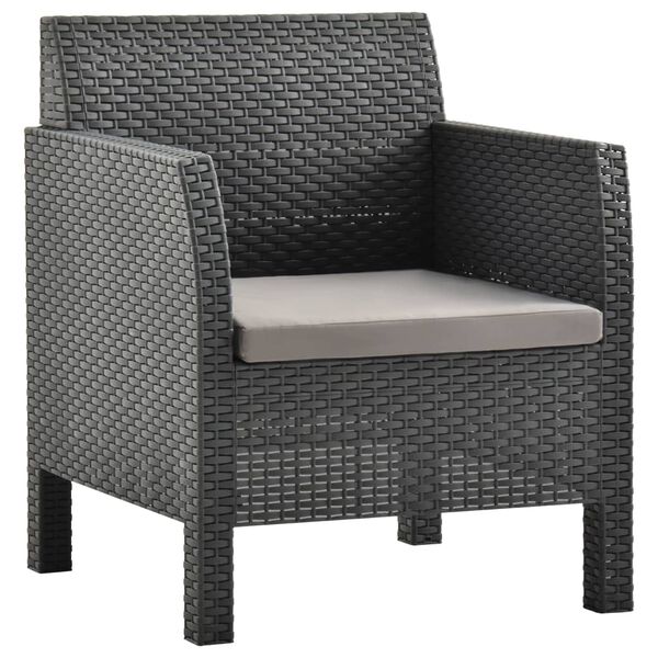 vidaXL Garden Lounge Set Anthracite Polypropylene with rattan look