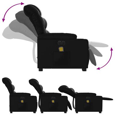  Series of three positions of the recliner chair showing recline movements and side view silhouettes.