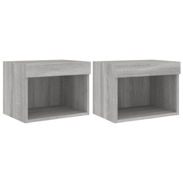 vidaXL Bedside Cabinet Set of 2 Grey sonoma Engineered wood