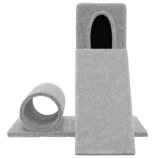 vidaXL Cat Tree Light grey Engineered wood Medium Durable Cat Tree