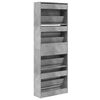 vidaXL Shoe Cabinet Concrete Gray Engineered Wood Compact Shoe Cabinet