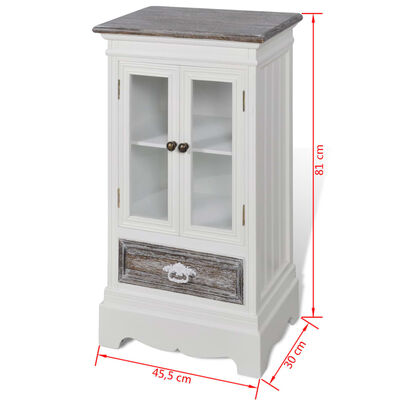 vidaXL Cabinet 2 Doors 1 Drawer White MDF