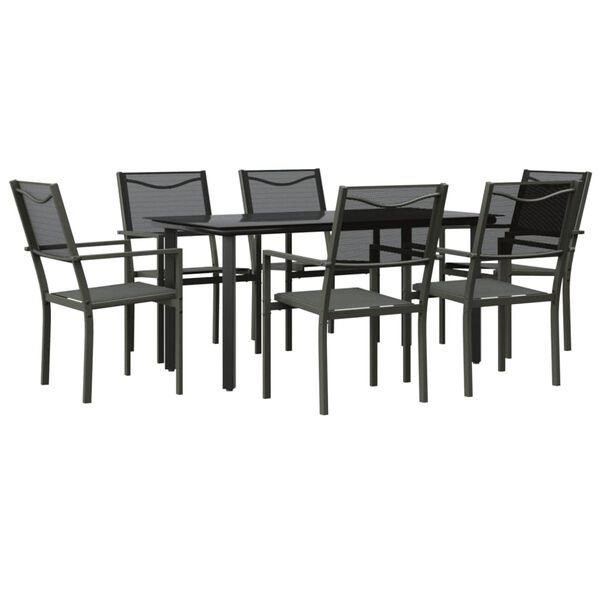 vidaXL Garden Dining Set Black and Anthracite