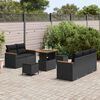 vidaXL Garden Sofa Set 8 pcs Black Poly Rattan