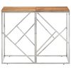 vidaXL Console Table Silver Stainless Steel and Solid Acacia wood Standard