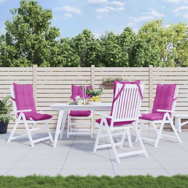 vidaXL Highback Chair Cushion Set of 4 Pink Oxford fabric (100% polyester)