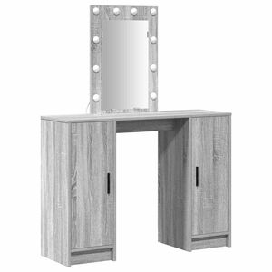 vidaXL Dressing Table Grey 40.16 x 12.99 x 53.15 in Engineered Wood