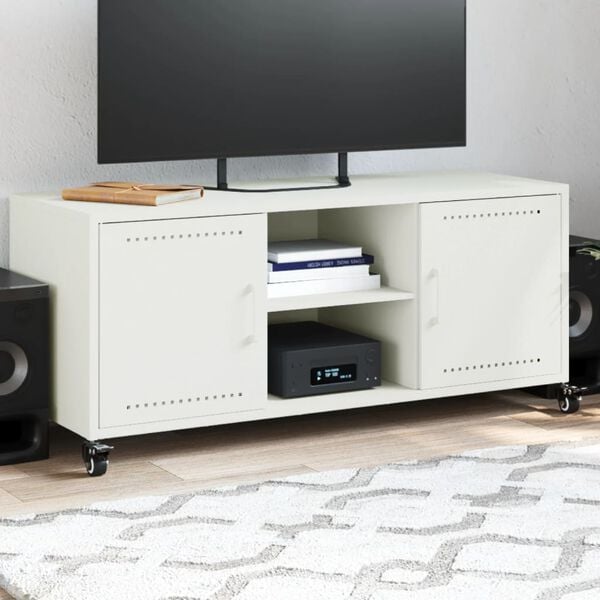 vidaXL TV Cabinet White Cold-rolled steel Standard TV Cabinet