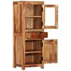 vidaXL Highboard Light brown Solid acacia wood, glass Rustic Highboard