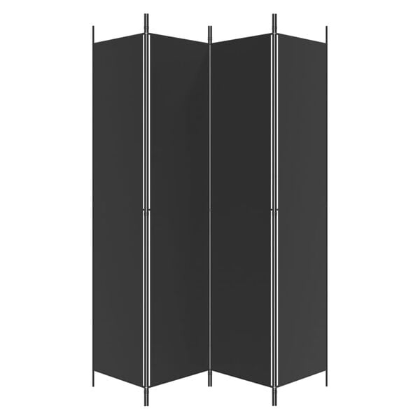vidaXL 4-Panel Room Divider Black 78.7"x86.6" Fabric