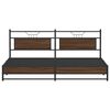 vidaXL Bed Frame Brown Oak Steel, Engineered Wood 76 x 80 in Bed Frame