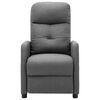 vidaXL Electric Massage Recliner Light Gray Fabric