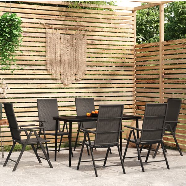 vidaXL Garden Dining Set Black