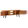 vidaXL TV Cabinet Honey-Colored Solid Acacia Wood and Metal Medium