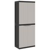 vidaXL Outdoor Storage Cabinet Grey and Black Polypropylene Medium