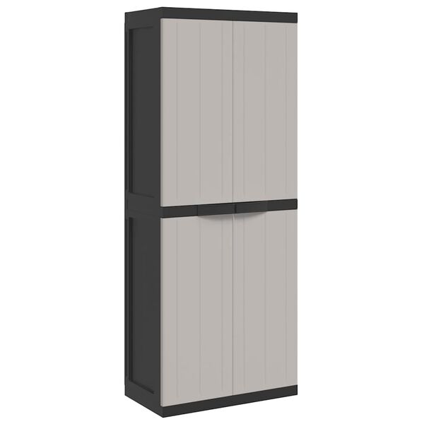 vidaXL Outdoor Storage Cabinet Grey and Black Polypropylene Medium