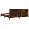 vidaXL Bed Frame Smoked Oak Engineered Wood, Metal Super King Bed Frame