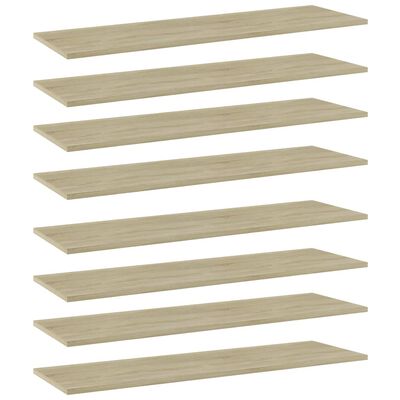 vidaXL Bookshelf Boards 8 pcs Sonoma Oak 39.4"x11.8"x0.6" Engineered Wood