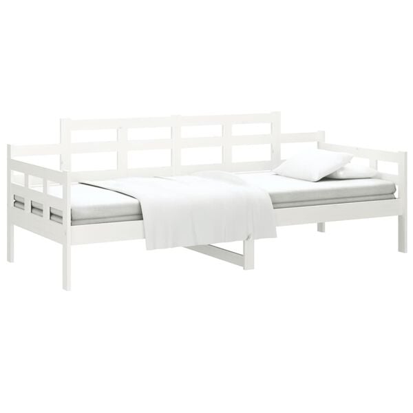 vidaXL Day Bed White Solid pine wood, plywood Twin
