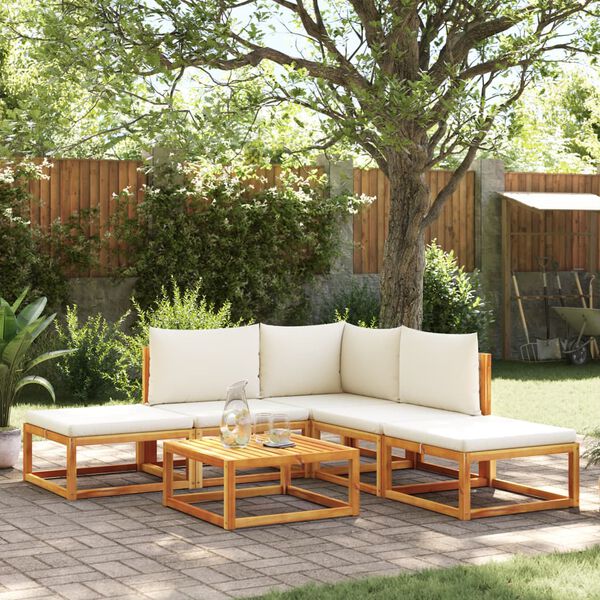 vidaXL Garden Sofa Set Beige, Cream White