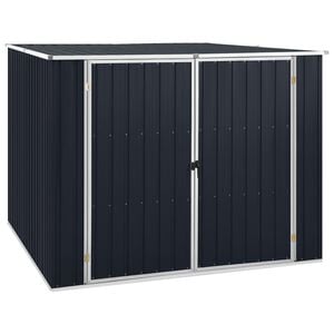 vidaXL Garden Shed Anthracite Galvanized Steel Medium Garden Shed