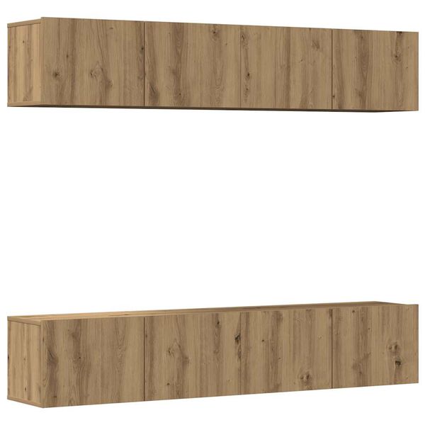 vidaXL TV Cabinet Set of 4 Artisan Oak Engineered Wood Medium