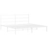 vidaXL Bed Frame White Powder-coated steel Full Bed Frame Rectangular