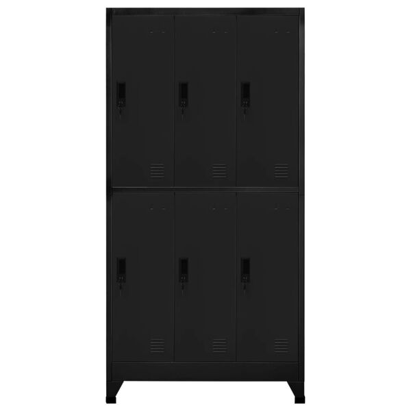vidaXL Locker Cabinet Black Steel Large Locker Cabinet Rectangular